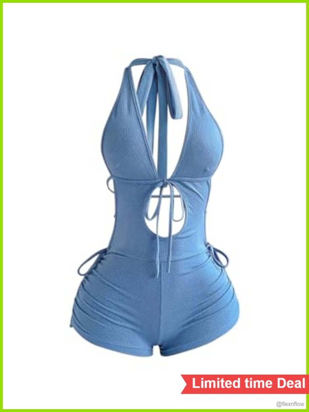 Women Deep V Neck Halter Romper Backless Y2K Going Out Vacation Outfit
